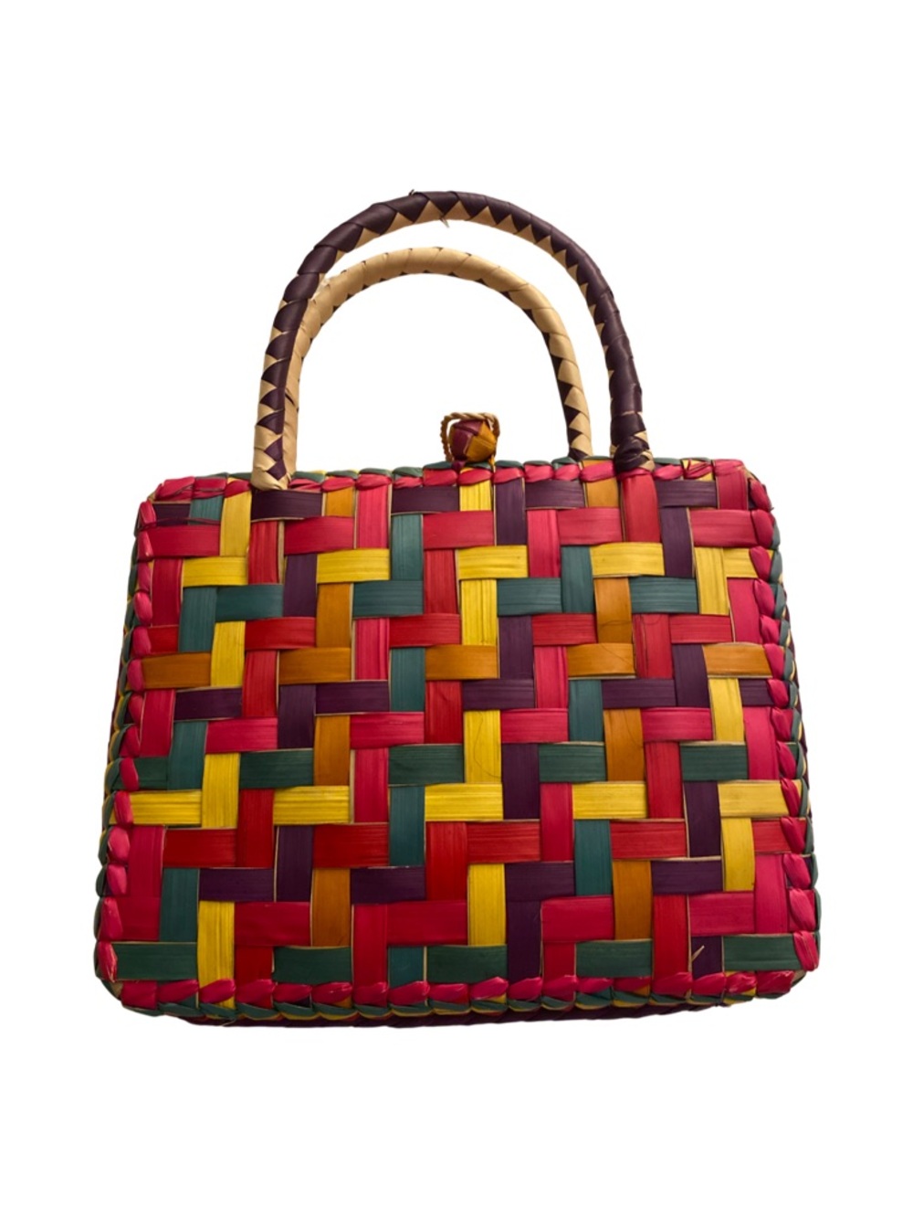 Handwoven Multicolor Women's Top-Handle Bag-11x9x3 drop -6 multi straw
NWOT
